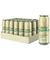 Упаковка "VOLFAS ENGELMAN PILSNER", 0,568 л, светлое нефильтрованное пастеризованное, 24 ж/б