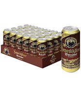 Упаковка "Benediktiner Weissbier Dunkel", 0,5 л, 24 ж/б